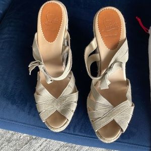 Christian Louboutin grosgrain ribbon Wedges-Sz 40